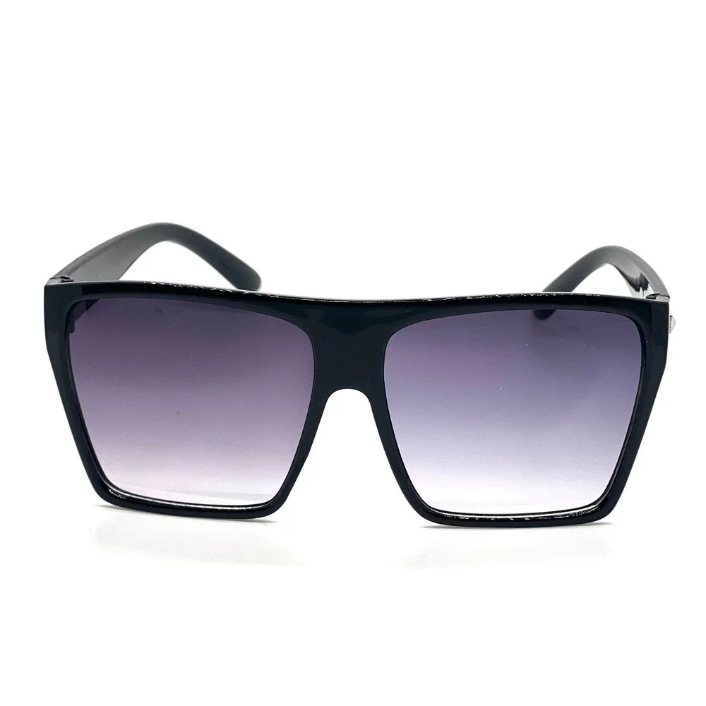 Oversized Square Sunglasses Black Fashion Flat Top Shades Luxury Trendy Men 2026